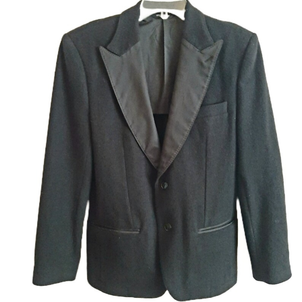 Vintage DOLCE & GABBANA ~ Virgin Wool Single Breasted Blazer Black Melton Finish